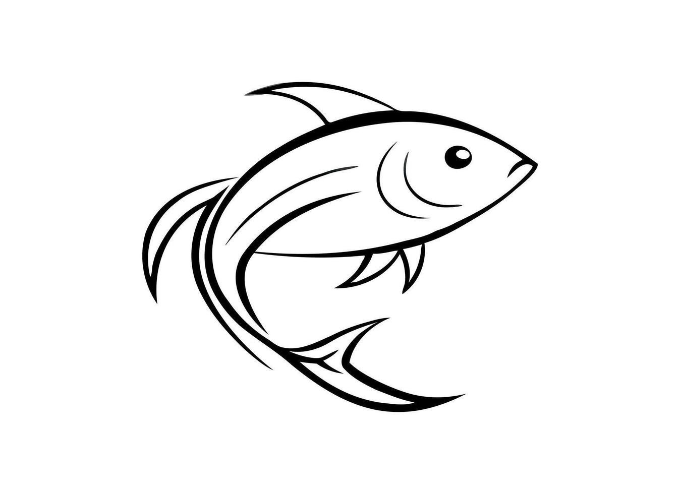 Minimalist Fish Logo Design - Stylish Fish Line Art Illustration vector