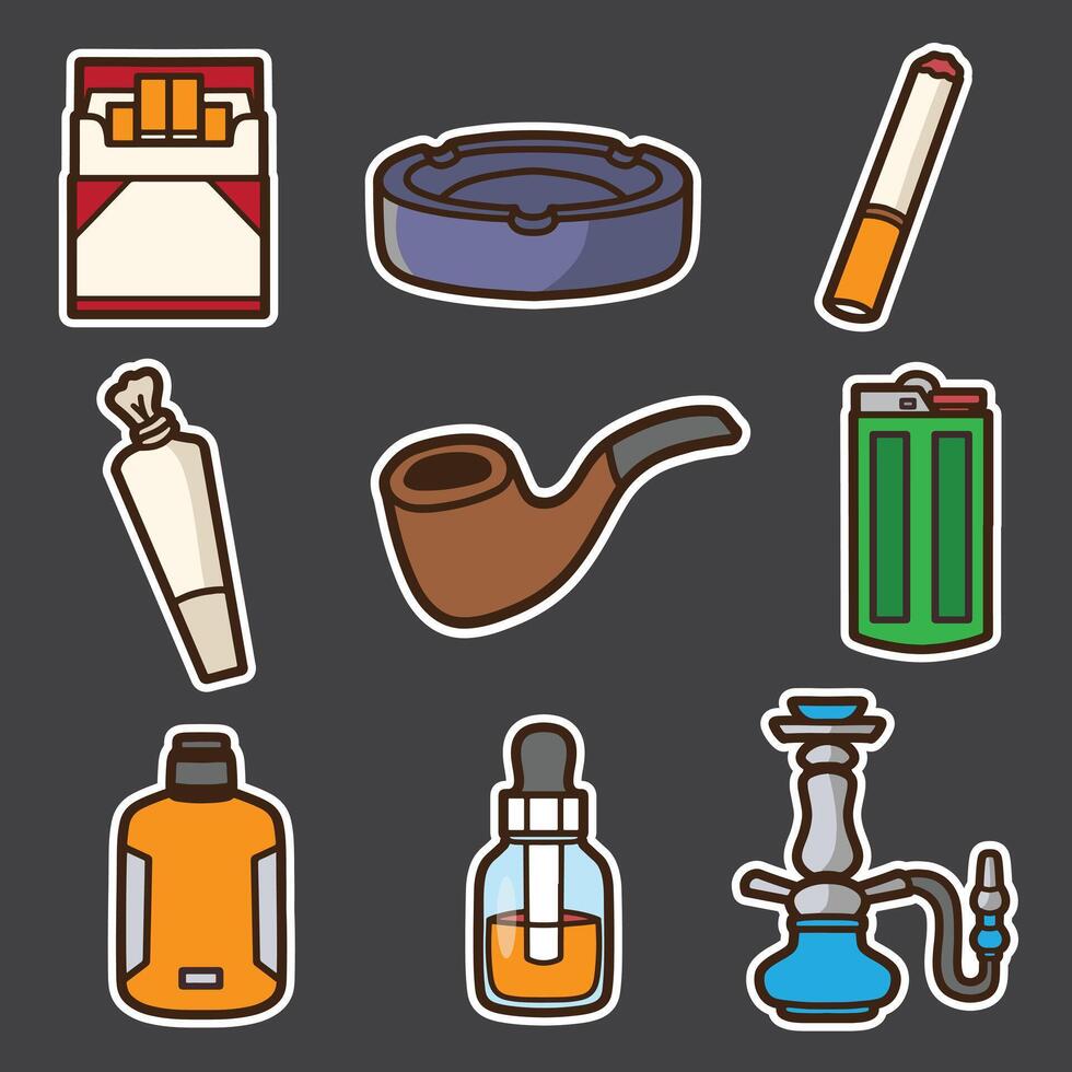 set of smoking good for sticker, badge, element design, print design, etc vector