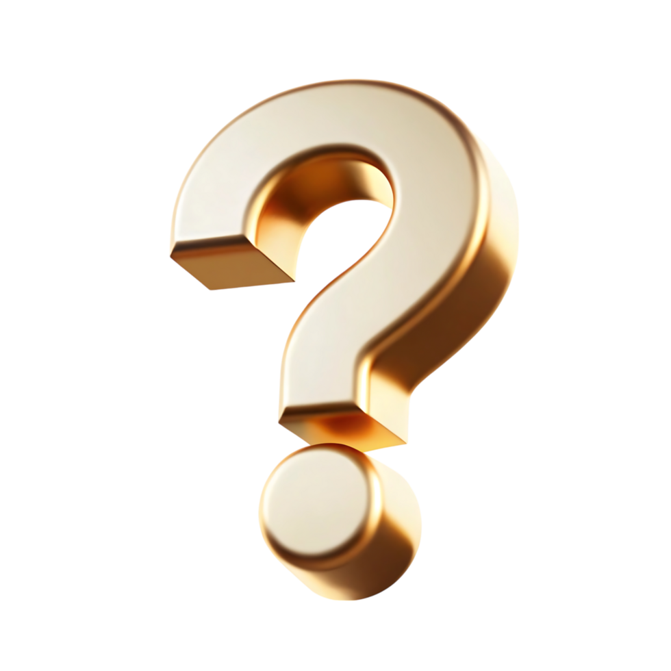 Elegant 3D Question Mark Render png