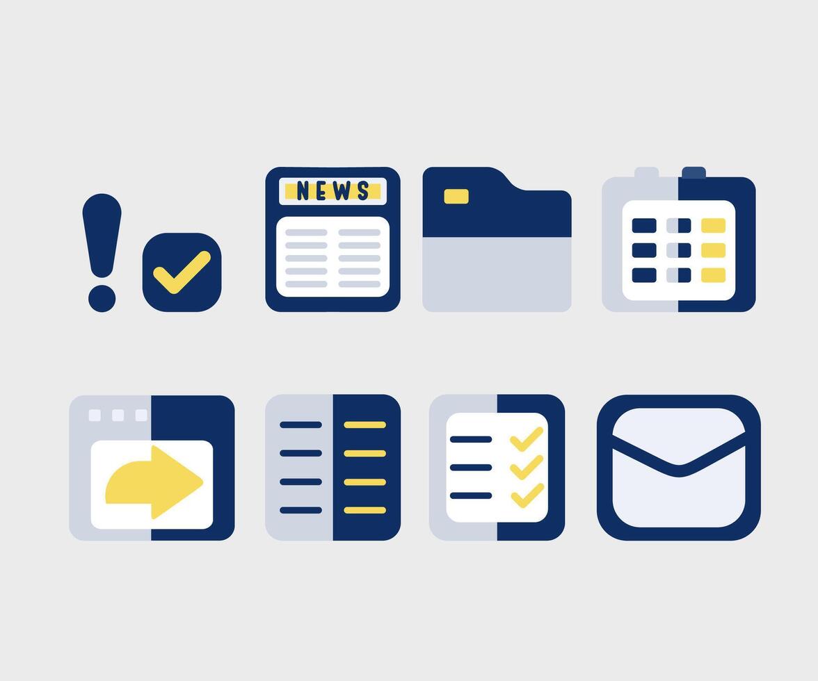 Office Documents and Communication Icons vector