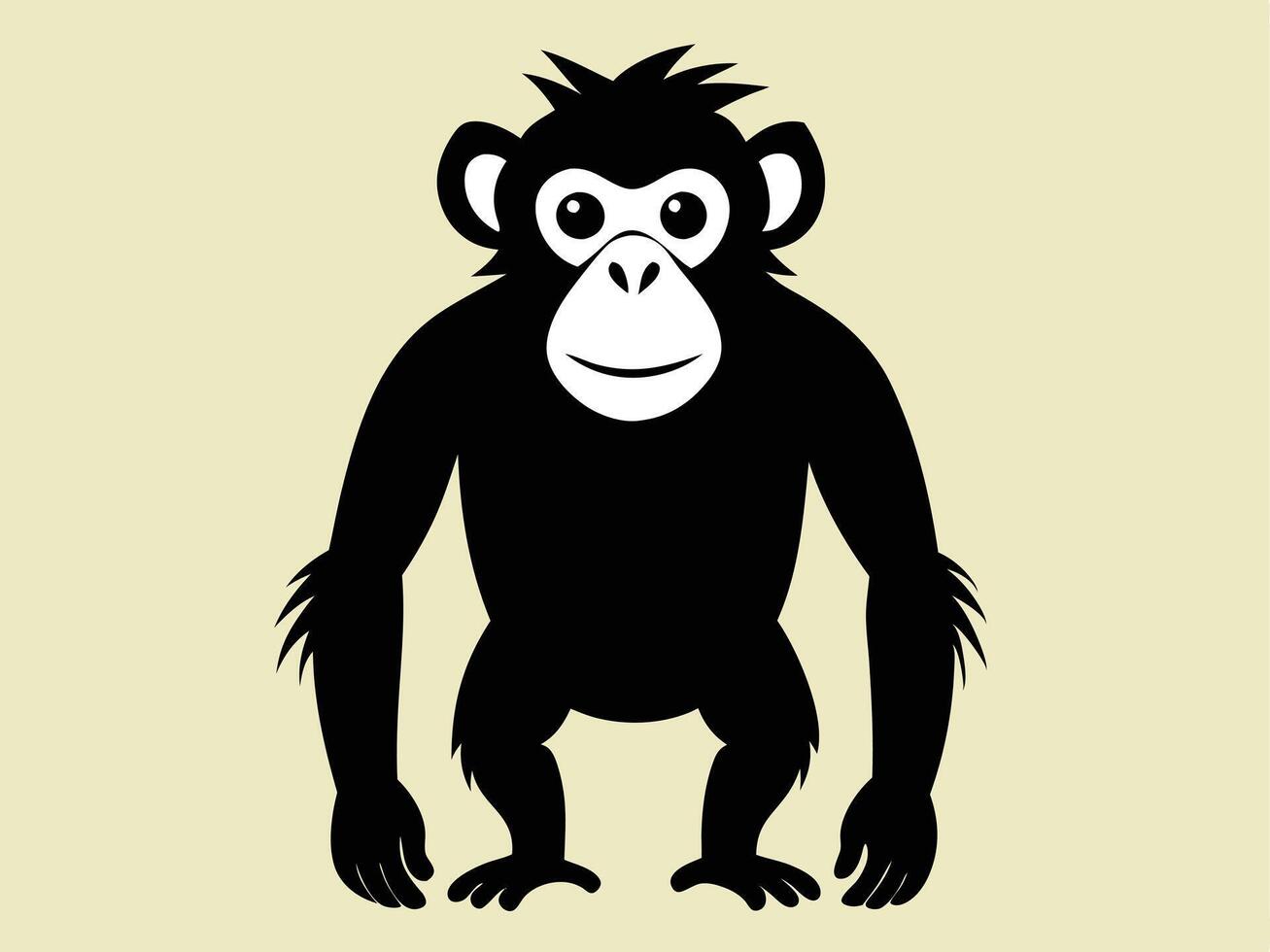 A monkey is standing on a beige background vector