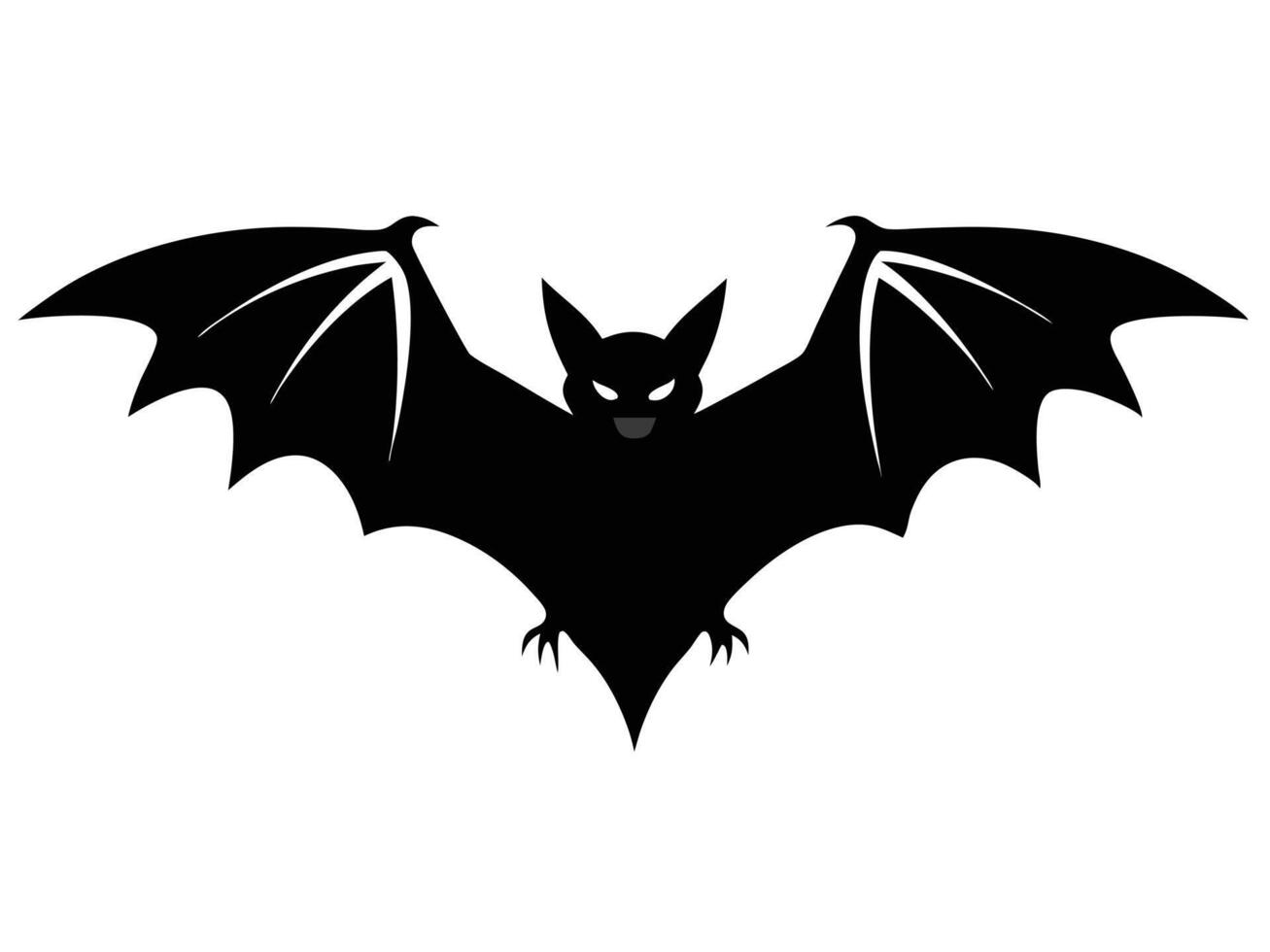 A black bat with wings on a white background vector