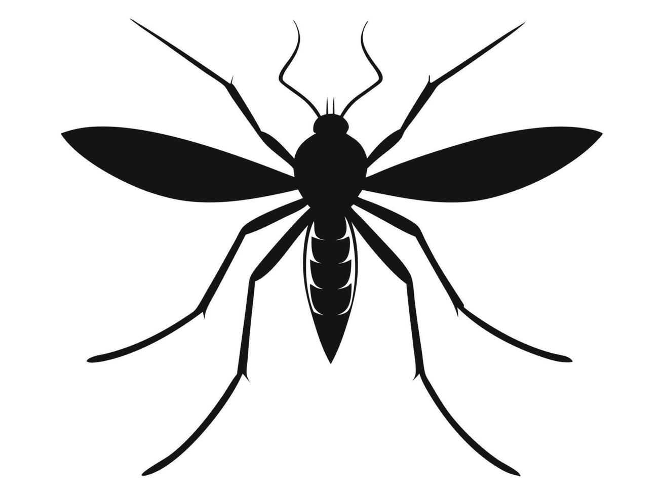 A mosquito silhouette on a white background vector