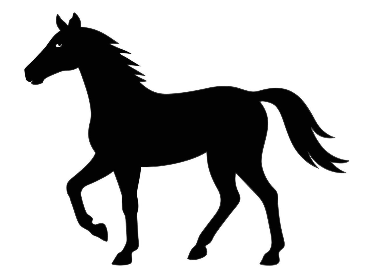 A black silhouette of a horse on a white background vector
