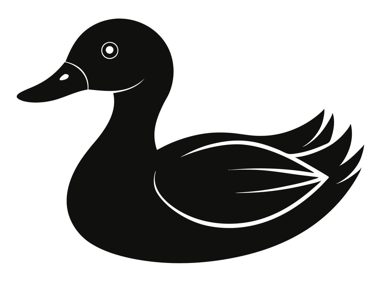 A black duck silhouette on a white background vector