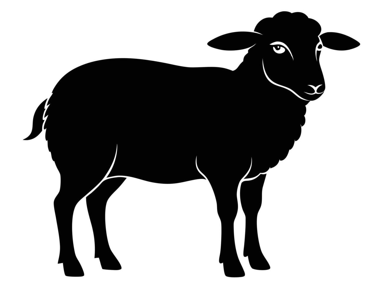 Black sheep silhouette on white background vector