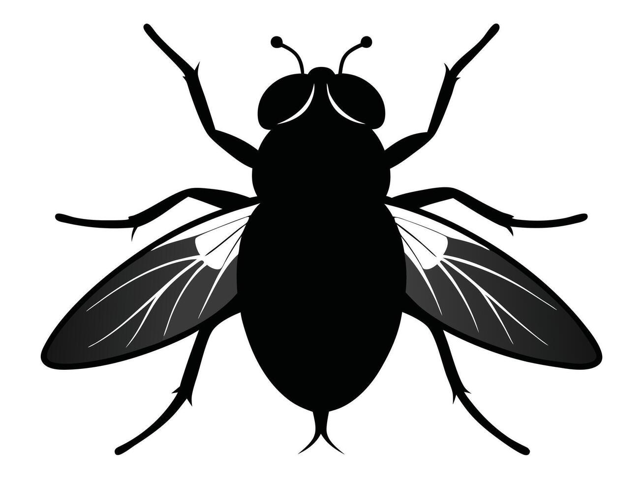 Fly. Animal Black Silhouette Collection Perfect for Design and Art vector