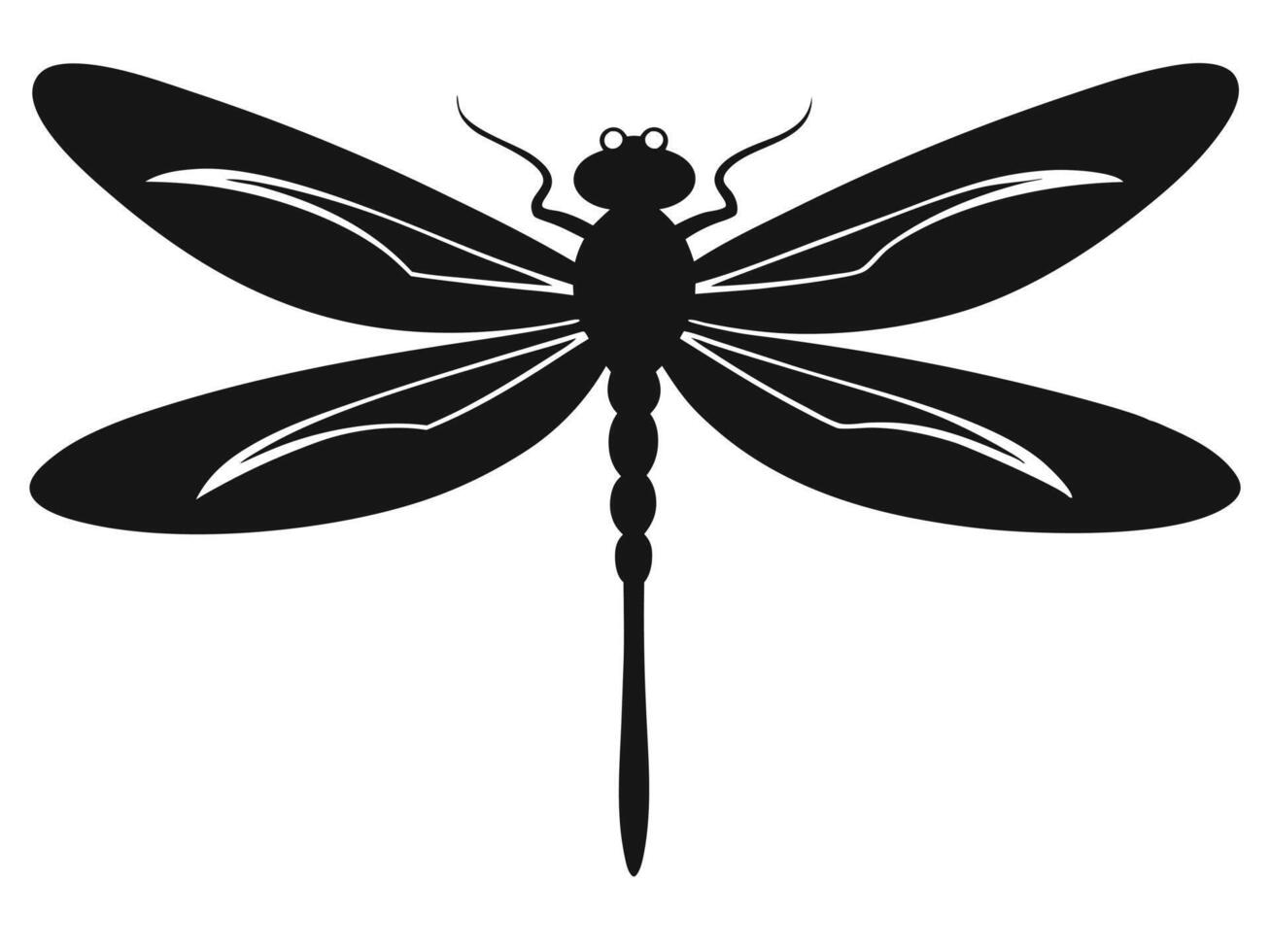 Dragonfly silhouette on a white background vector