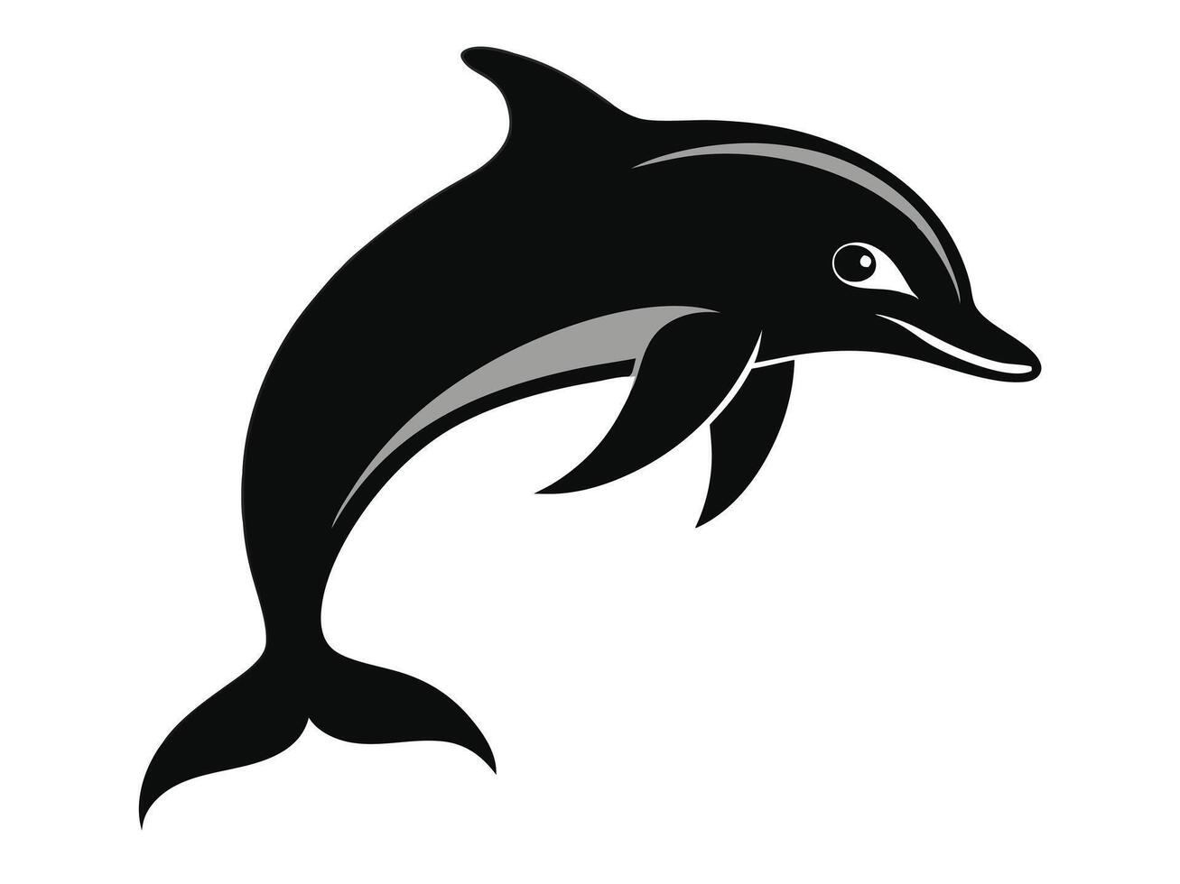 Dolphin silhouette on white background vector