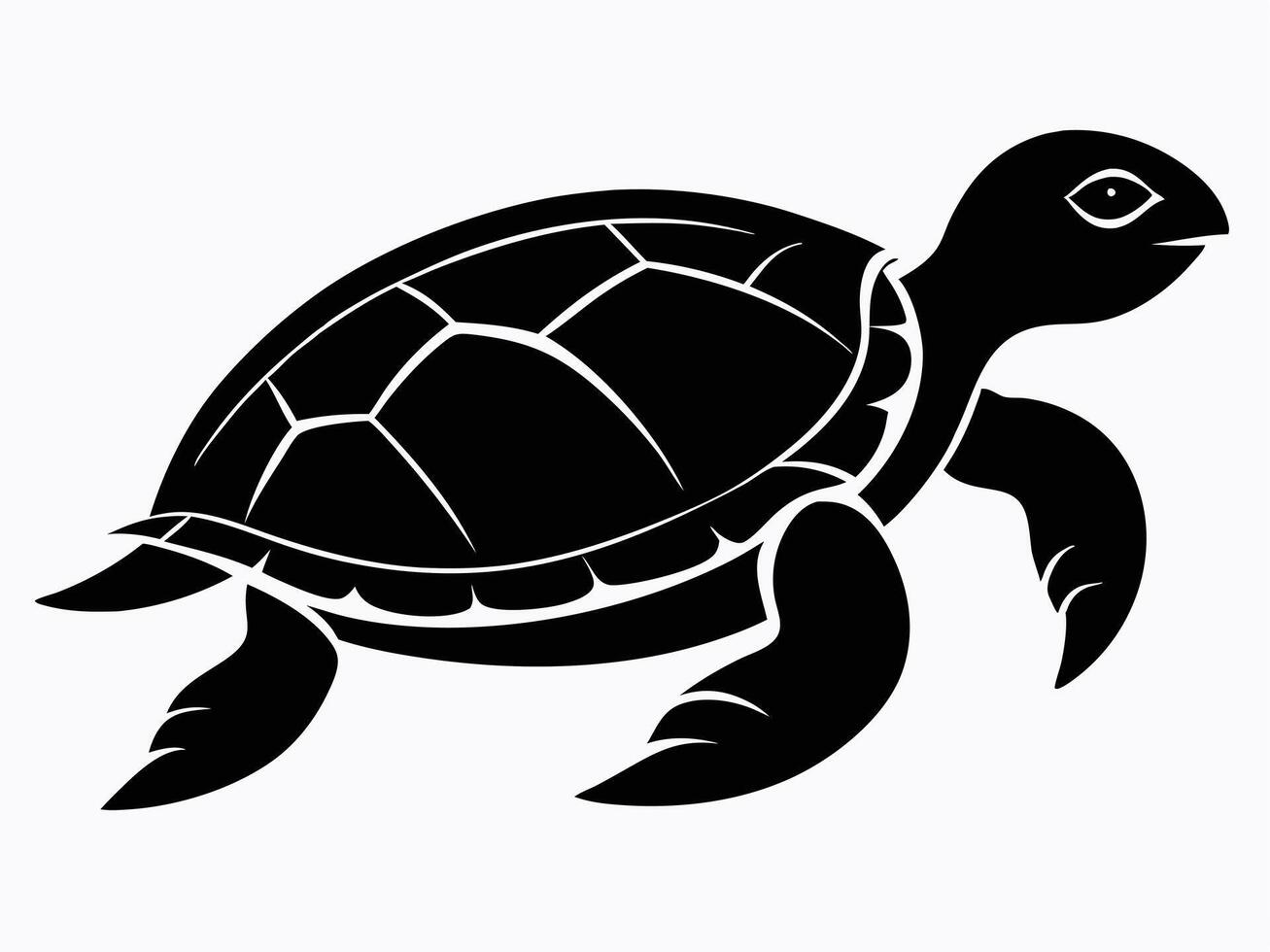A turtle silhouette on a white background vector