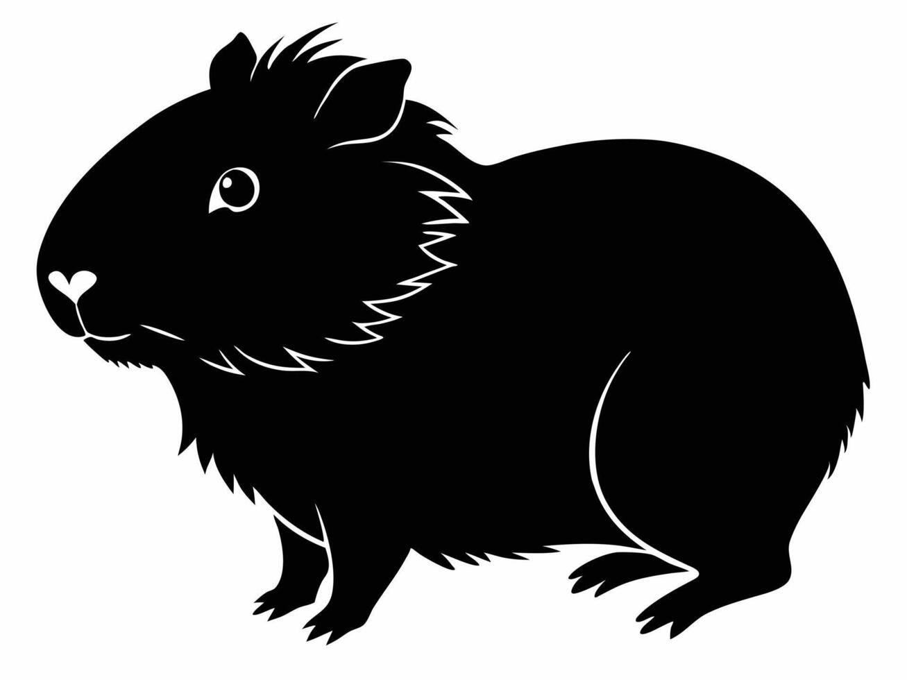 A black and white guinea on a white background vector