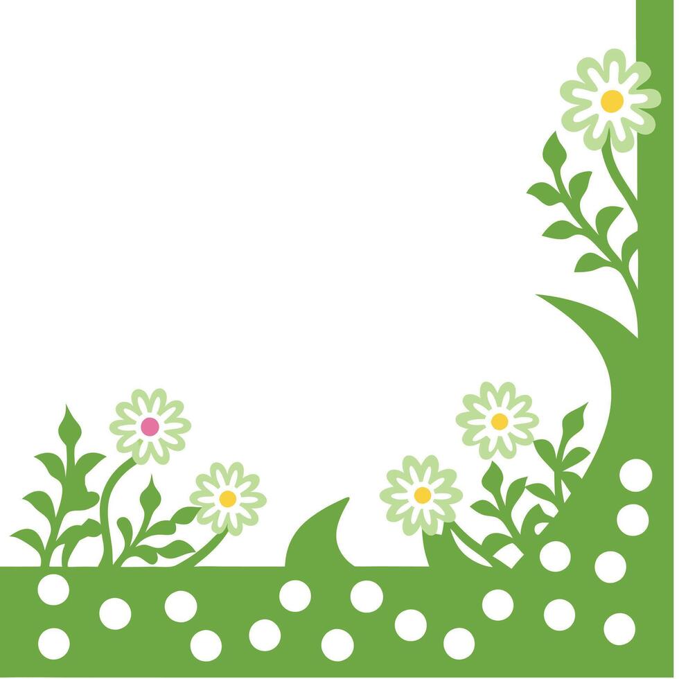 Floral dark teal design with minimalism. vector