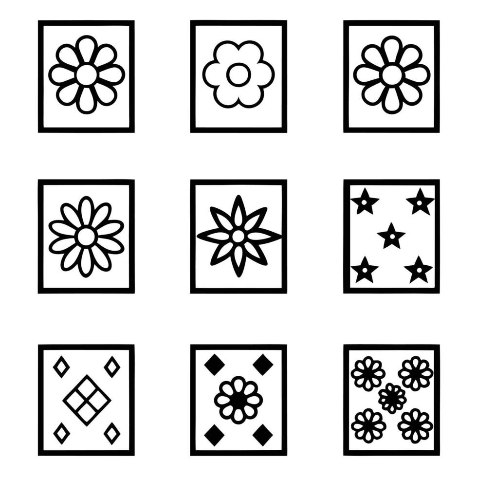 Black and white flower sketches hand drawn style. vector