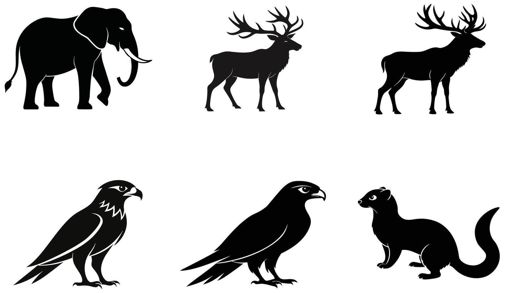 Wild animals silhouette vector