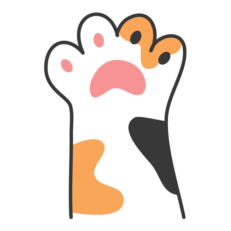 Cartoon cat paws clipart illustration vector
