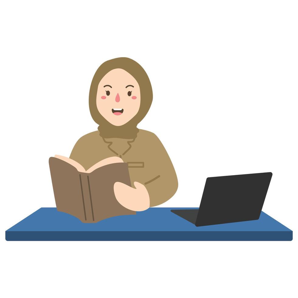 Indonesian Teachers Illustration Civil Servant vector