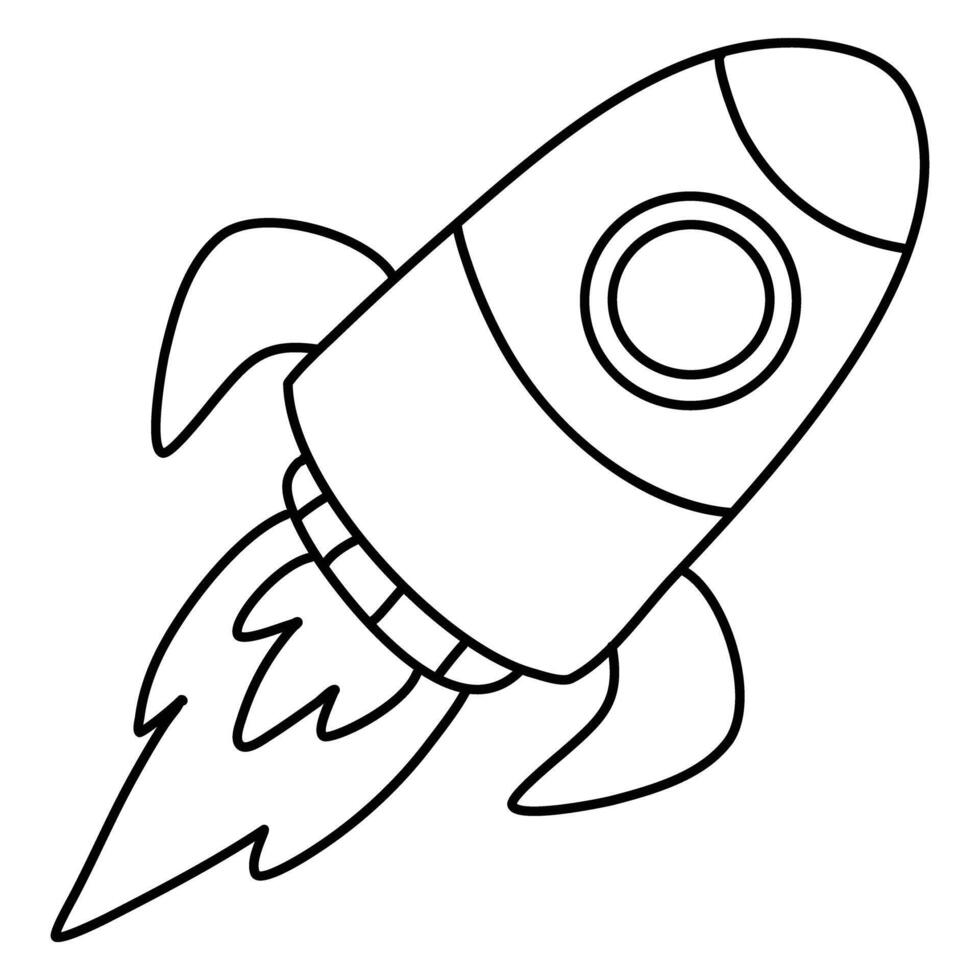 rocket coloring book for kids vector