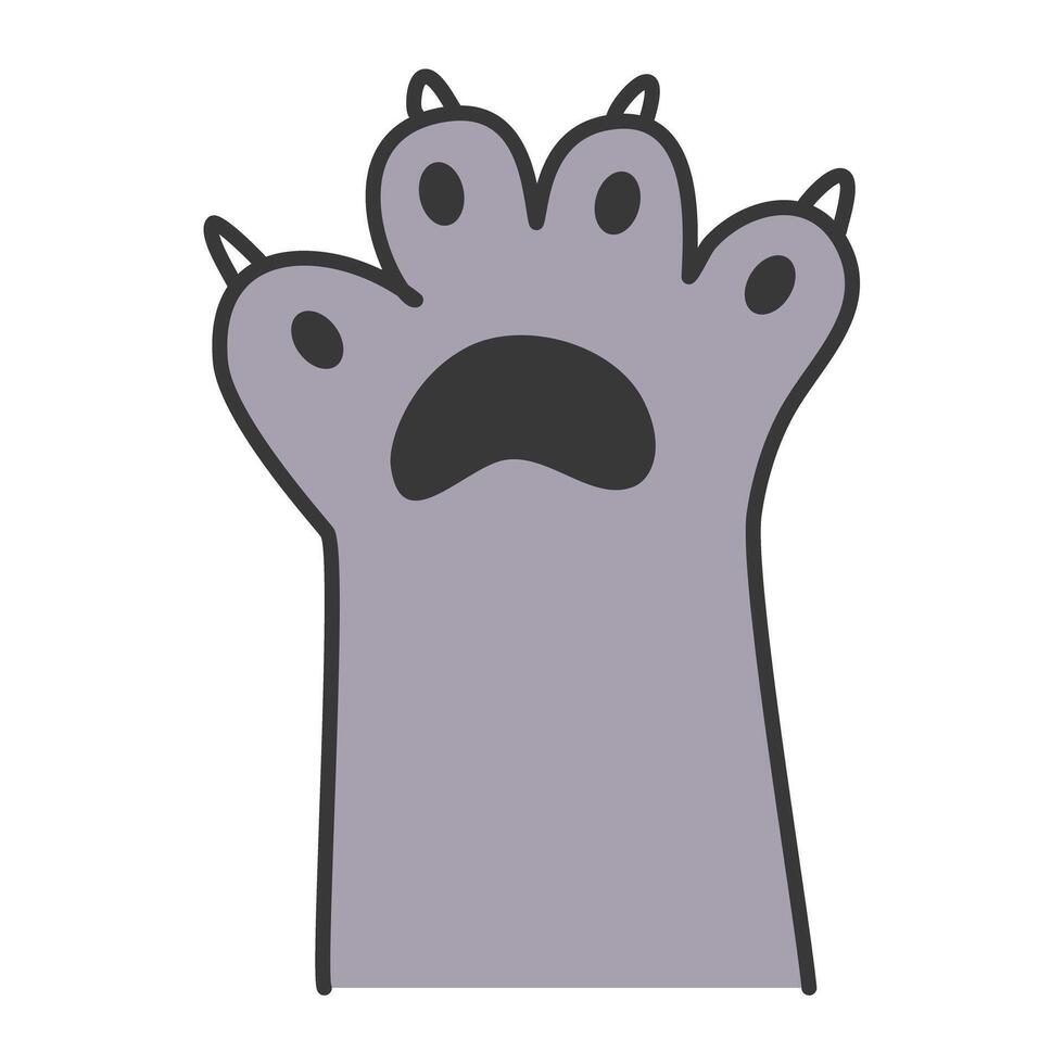 cat paws. Doodle illustration vector