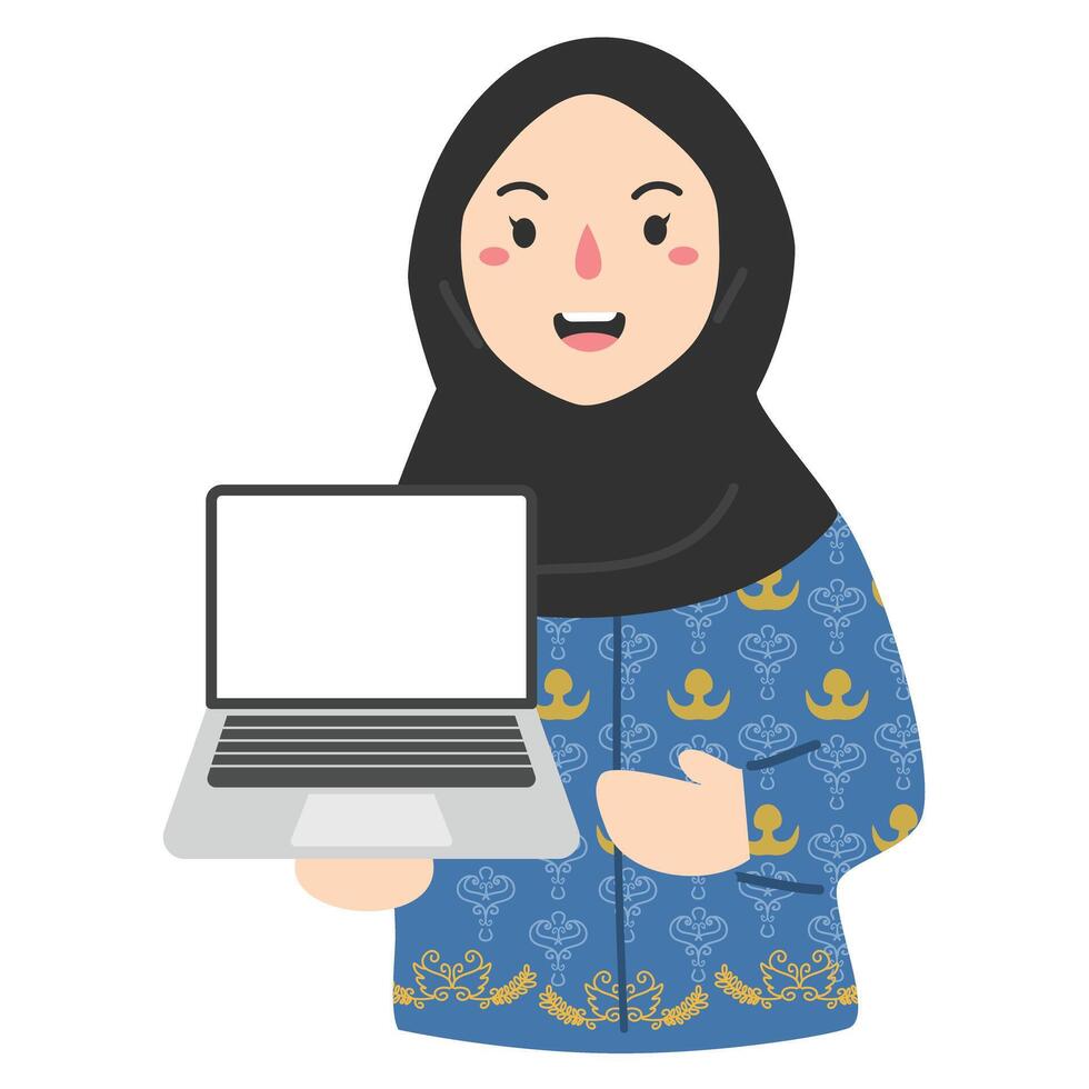 Illustration of a Civil Servant with laptop vector