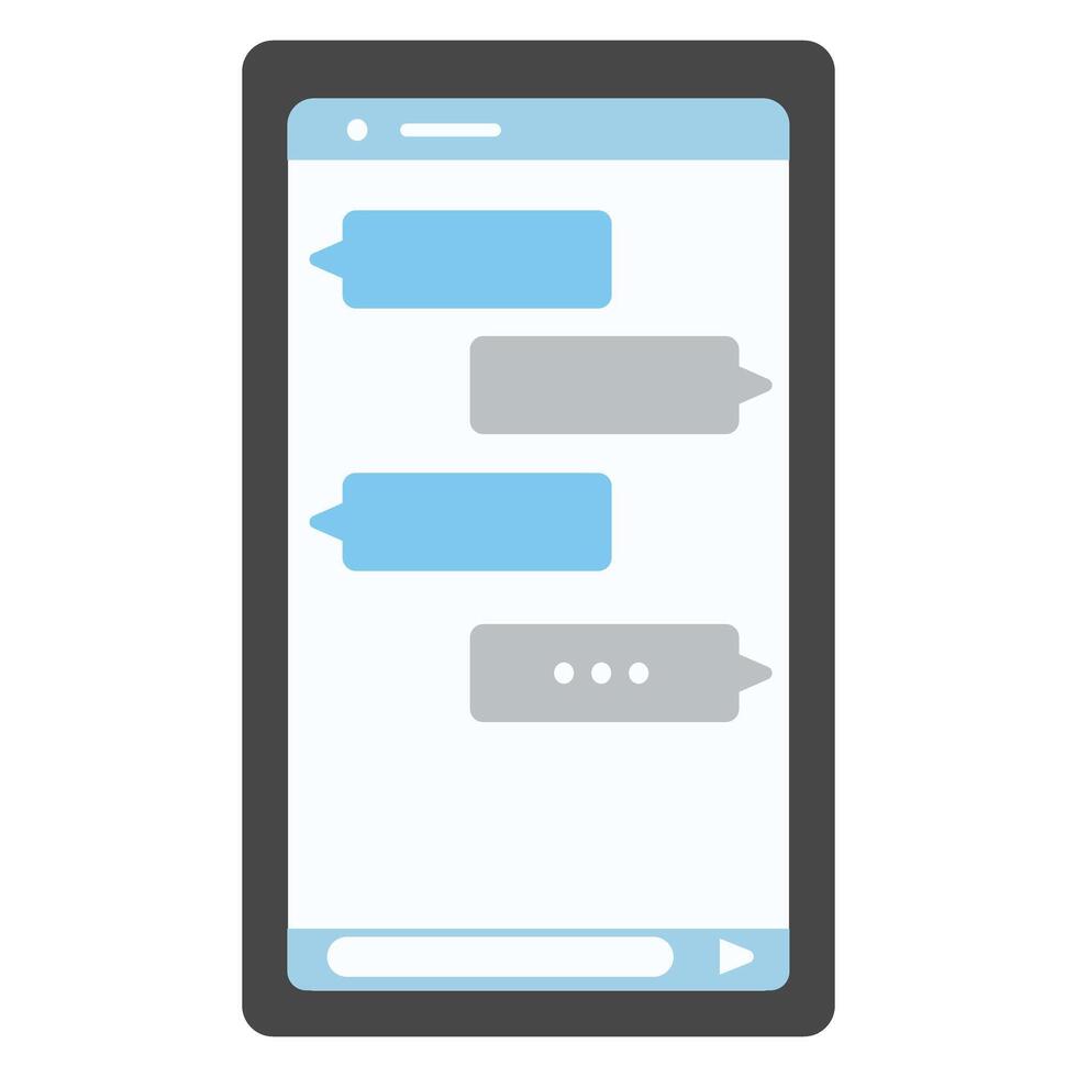 Chat Bubbles on Cellphone Screen Illustration vector