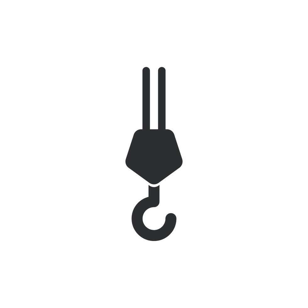 illustration of the flat design of a crane or simple hook. vector