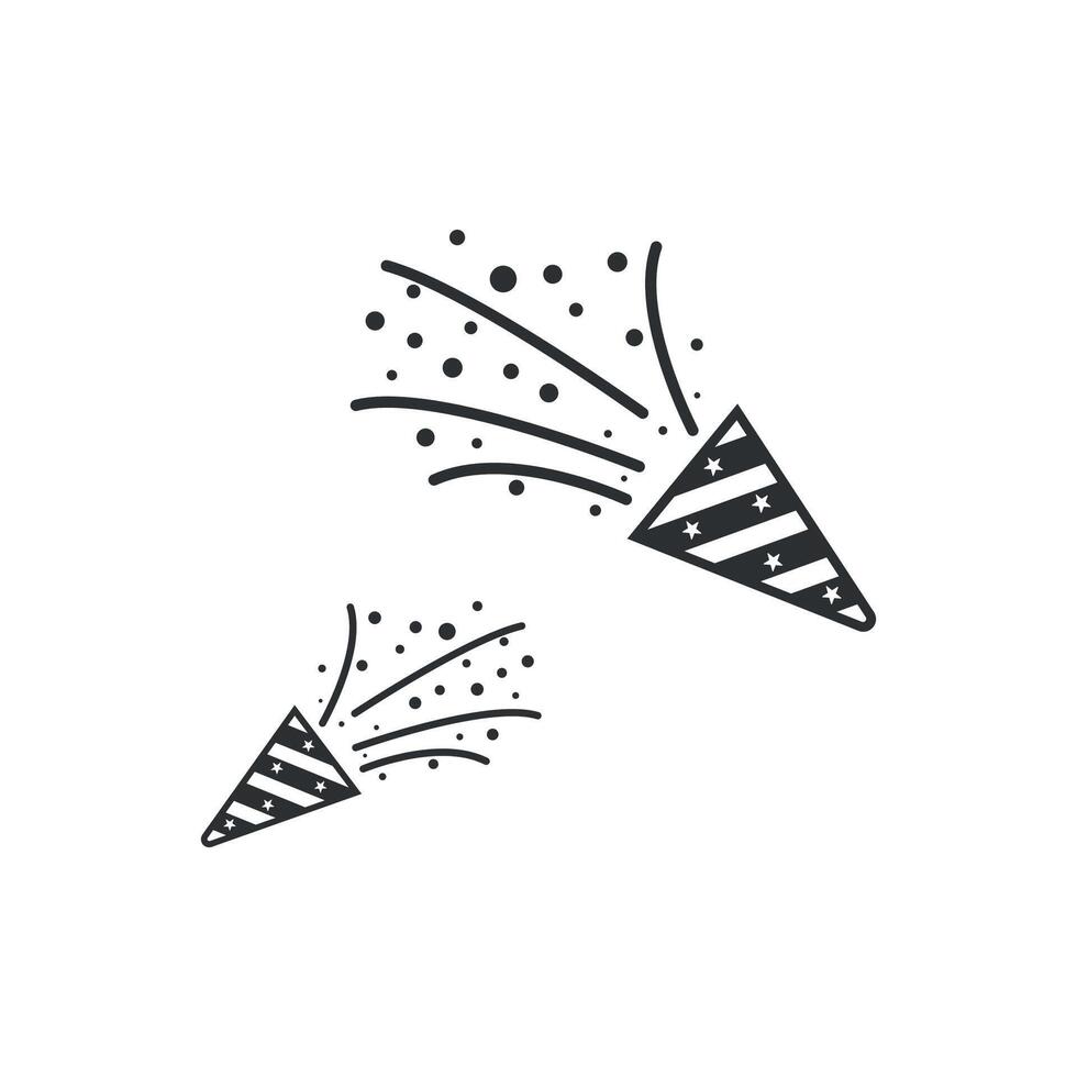 Party confetti popper flat design illustration . vector