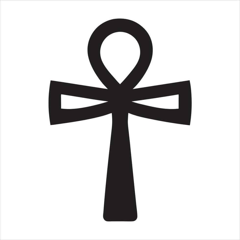 Ankh silhouette ancient Egyptian symbol mystical design vector