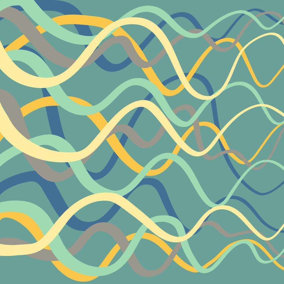 Colorful abstract wavy lines pattern, eye-catching vector