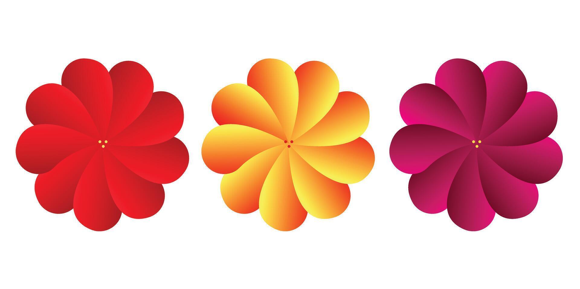 Colorful Abstract Dark Shade Flowers vector
