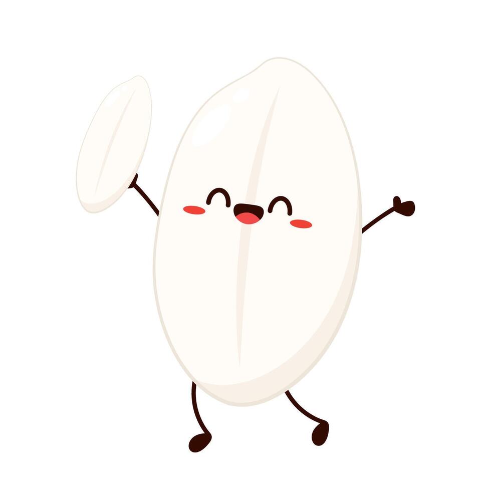 Paddy character design. rice on white background. vector