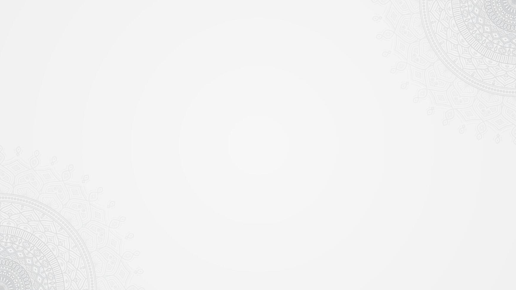 Simple Clean Subtle Decorative Mandala Patterns Blank Horizontal Background with Intricate Circle Details and Symmetry vector
