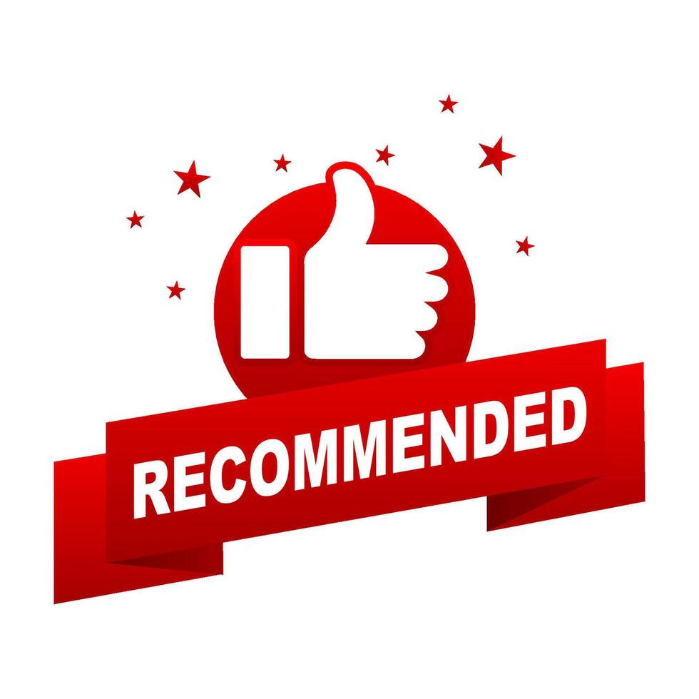 Recommend icon with thumbs up. illustration. vector