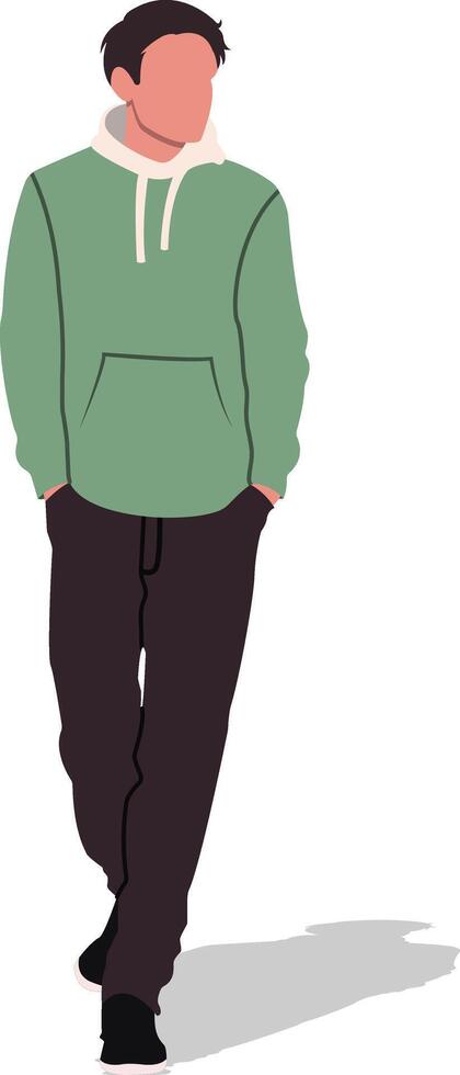 Elegant Man in Green and Black vector
