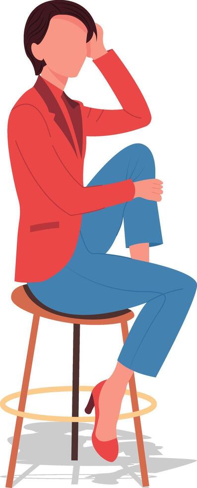Elegant Woman in Red and Blue vector