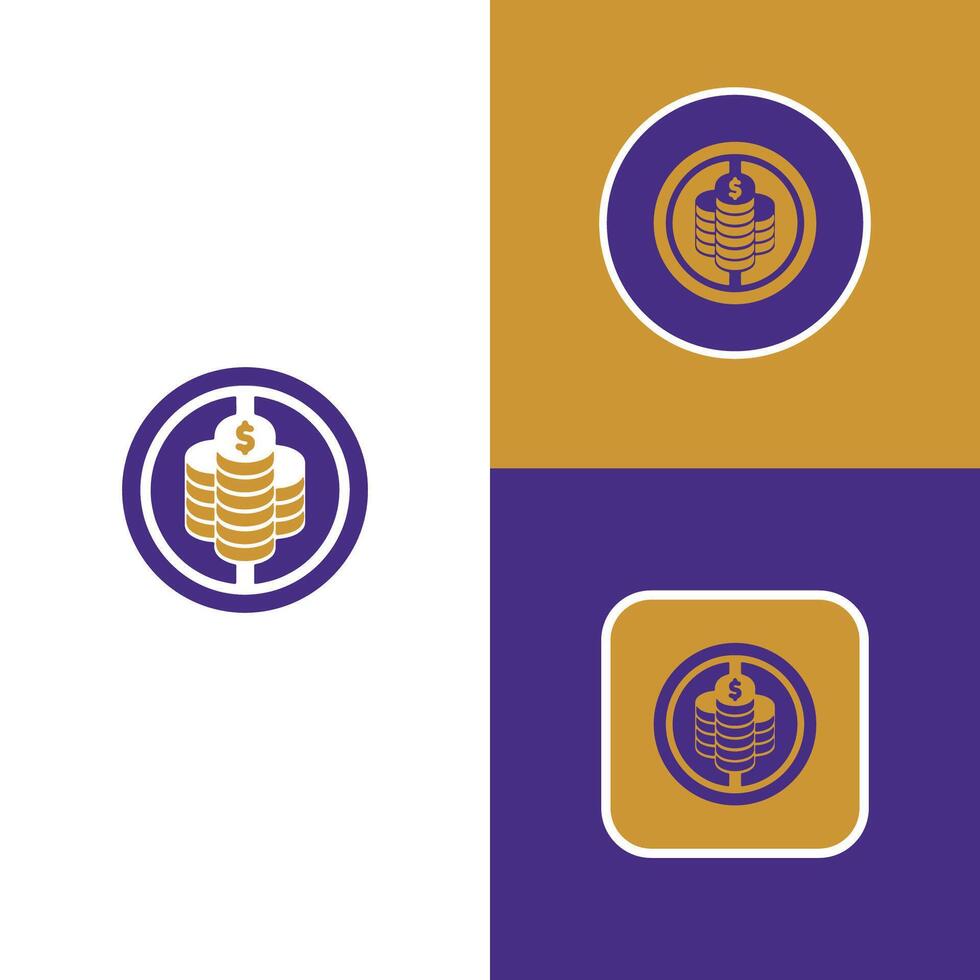 Creative Coin Stack Logo Design vector