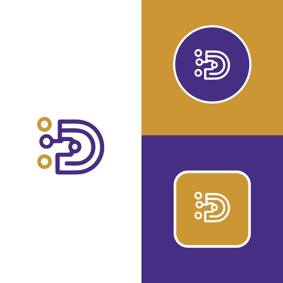 Elegant D Monogram logo design vector