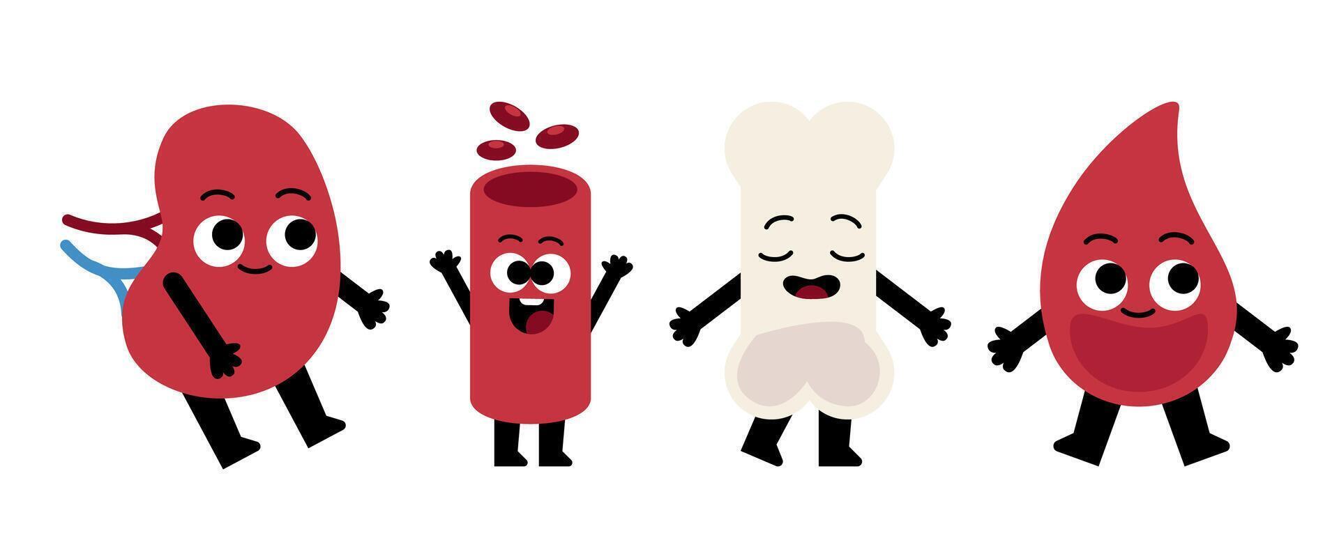 Adobe IllusCartoon illustration showcasing various human body parts with playful expressionstrator Artwork vector