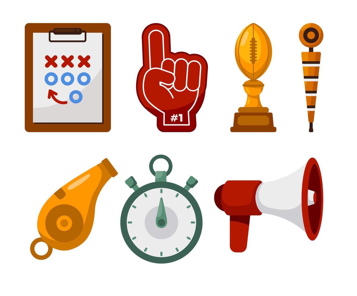 Illustrative Symbols of American Football Culture vector