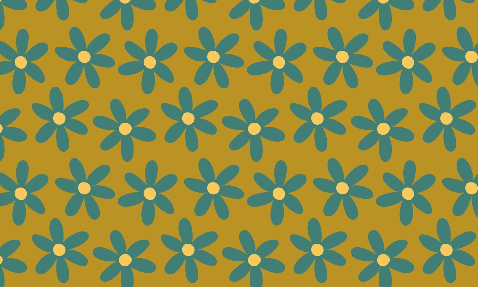Seamless floral pattern in a flat style. Elegant decorative design with stylized green flowers for fabric, wallpaper, wrapping paper, textiles, and digital backgrounds. vector