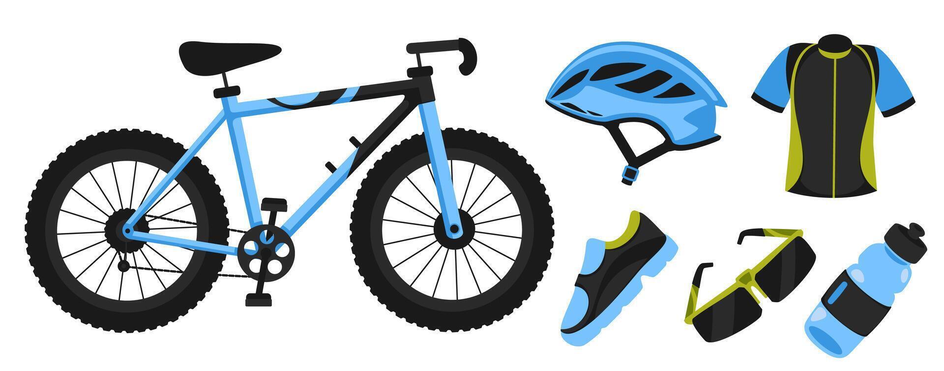 Cycling essentials arranged for a perfect ride vector