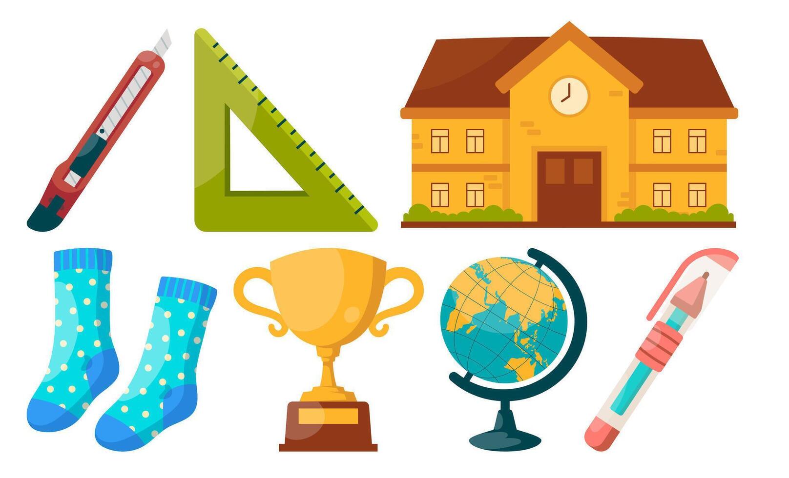 Playful school accessories creating a vibrant education themed composition vector