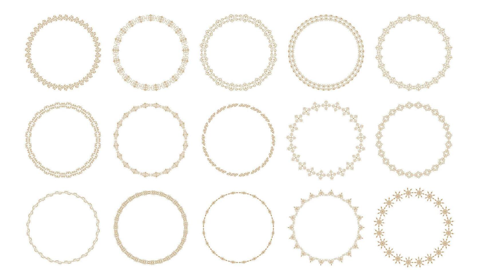 Elegant collection of decorative circle frames for creative design projects vector