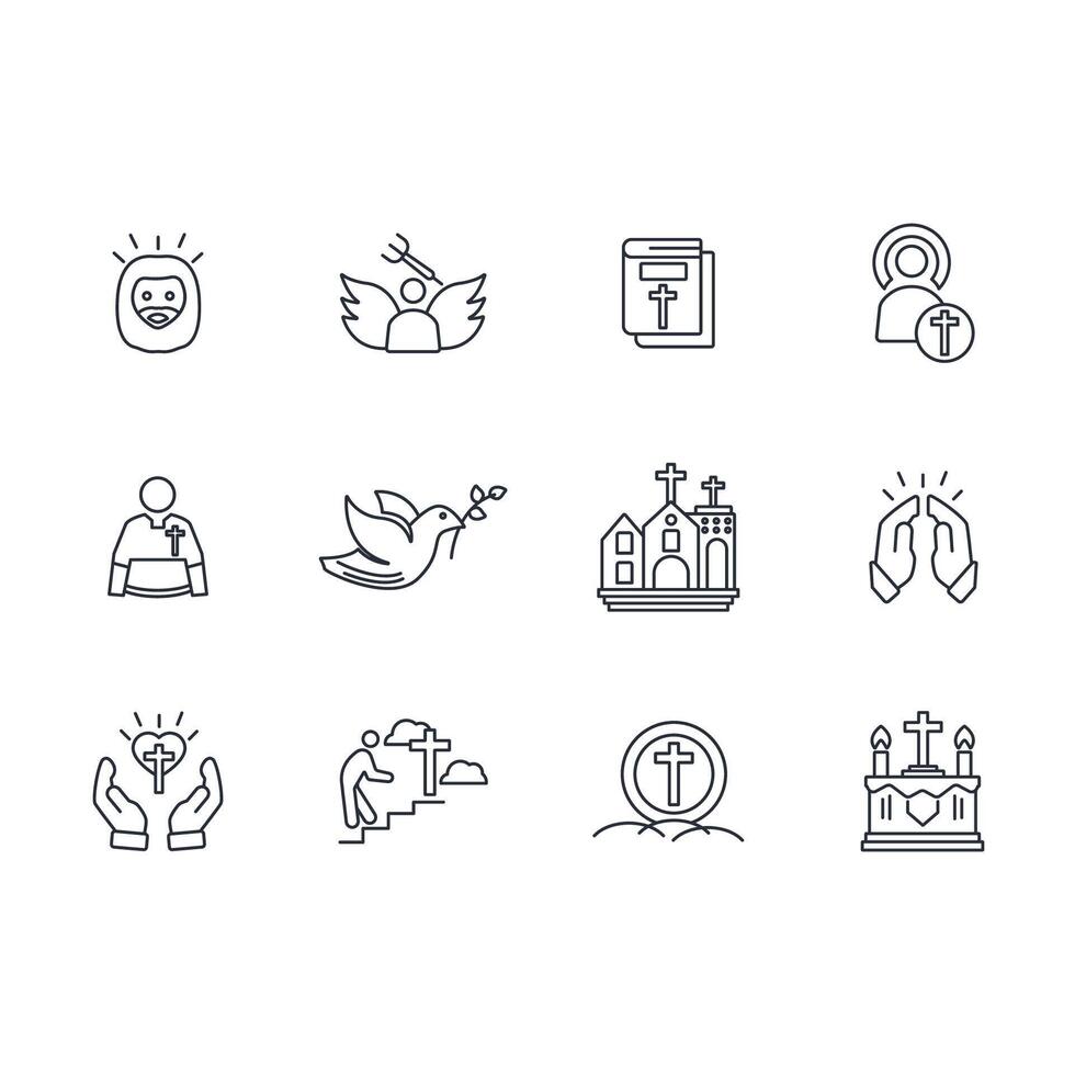 Christianity icon linear style sign vector