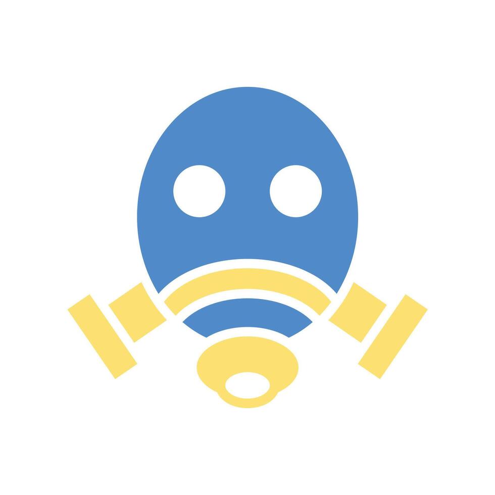 Gas mask icons colours with background vector