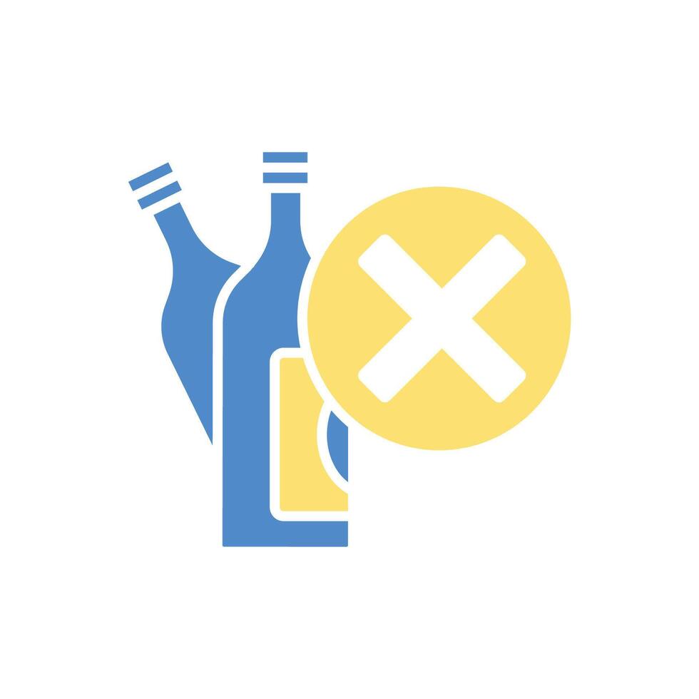 NO ALCOHOL icons with background vector