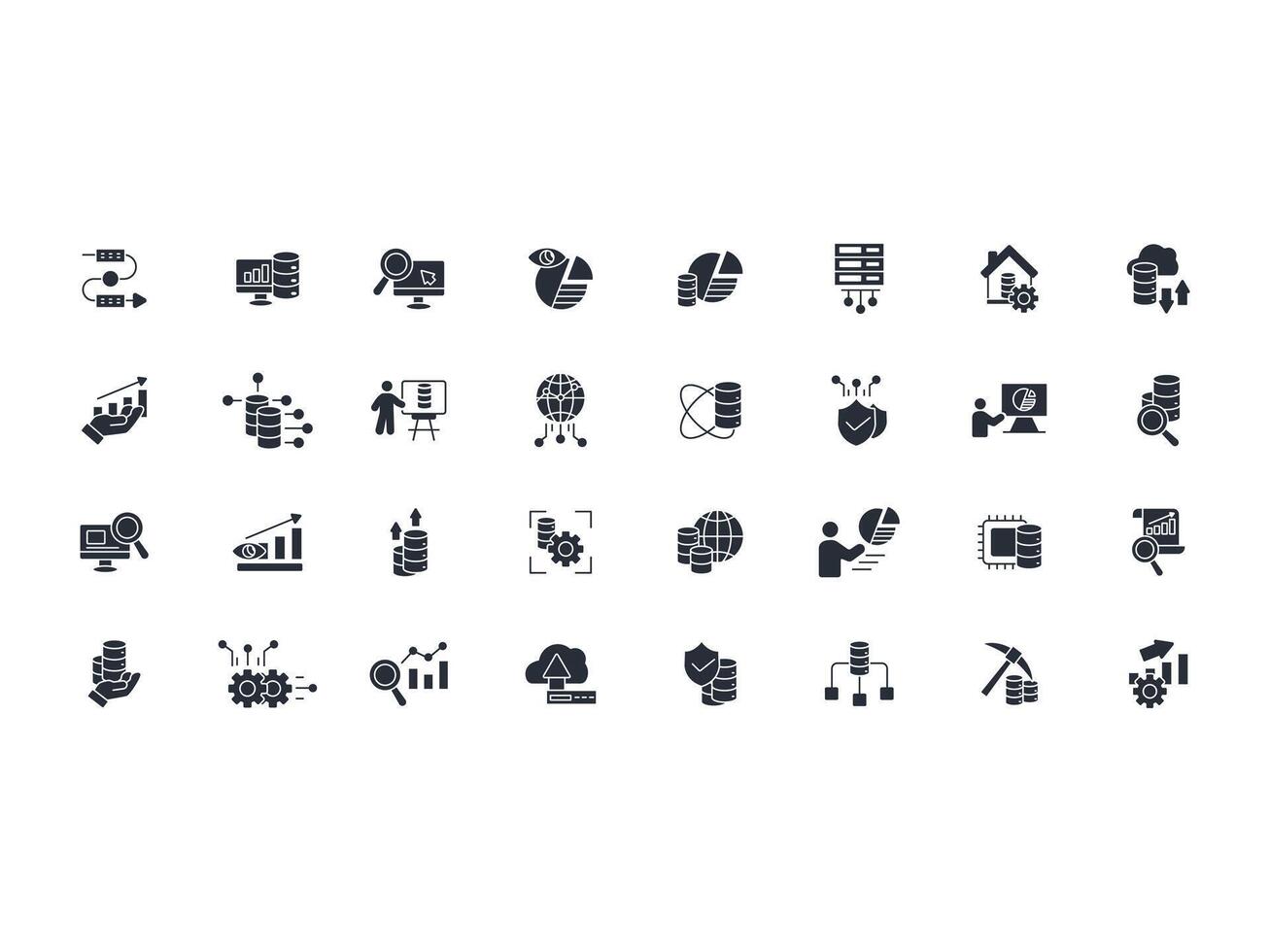 Data analytics icon linear style sign vector