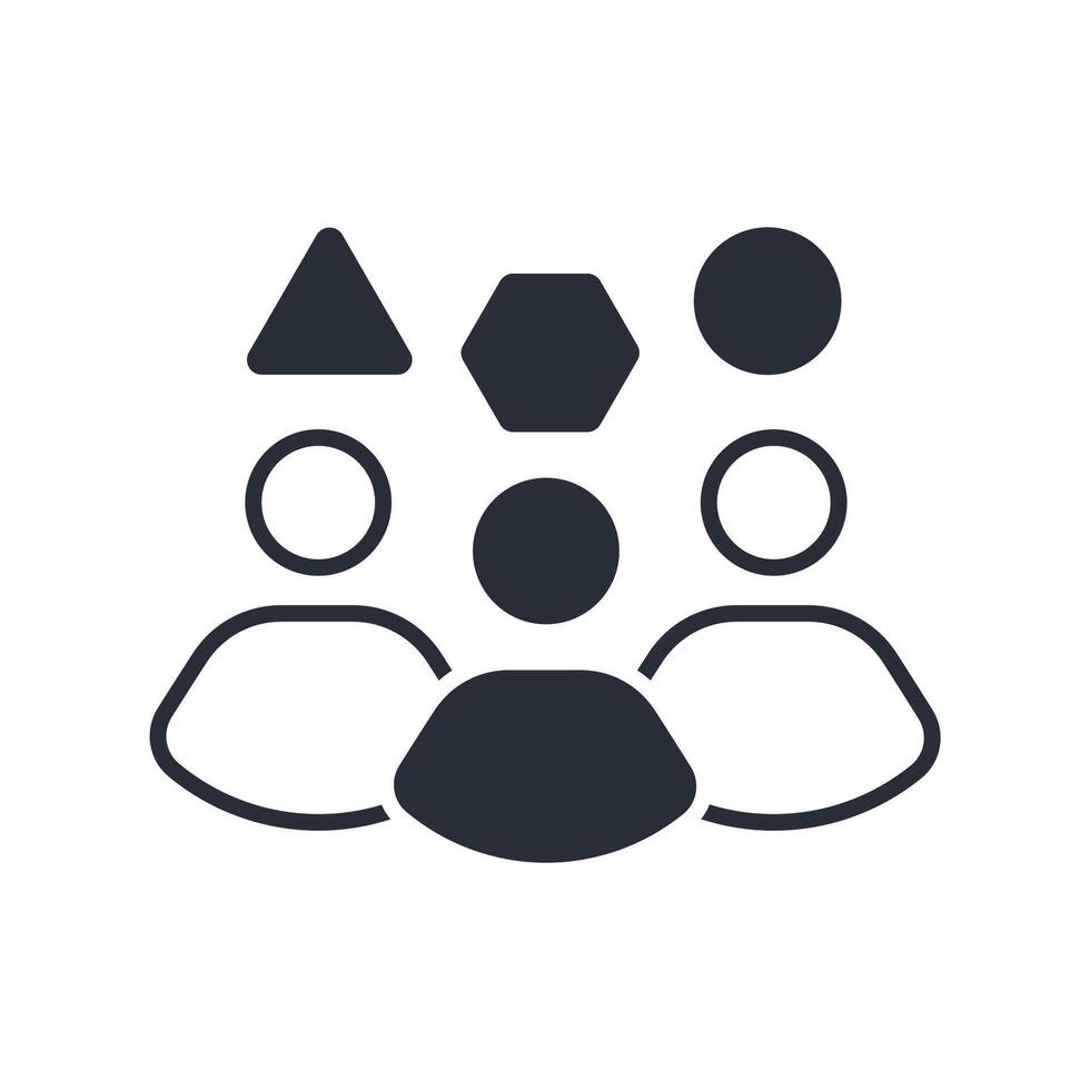 diversity icon flat vector