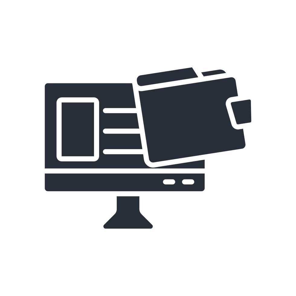 web wallet icon flat vector
