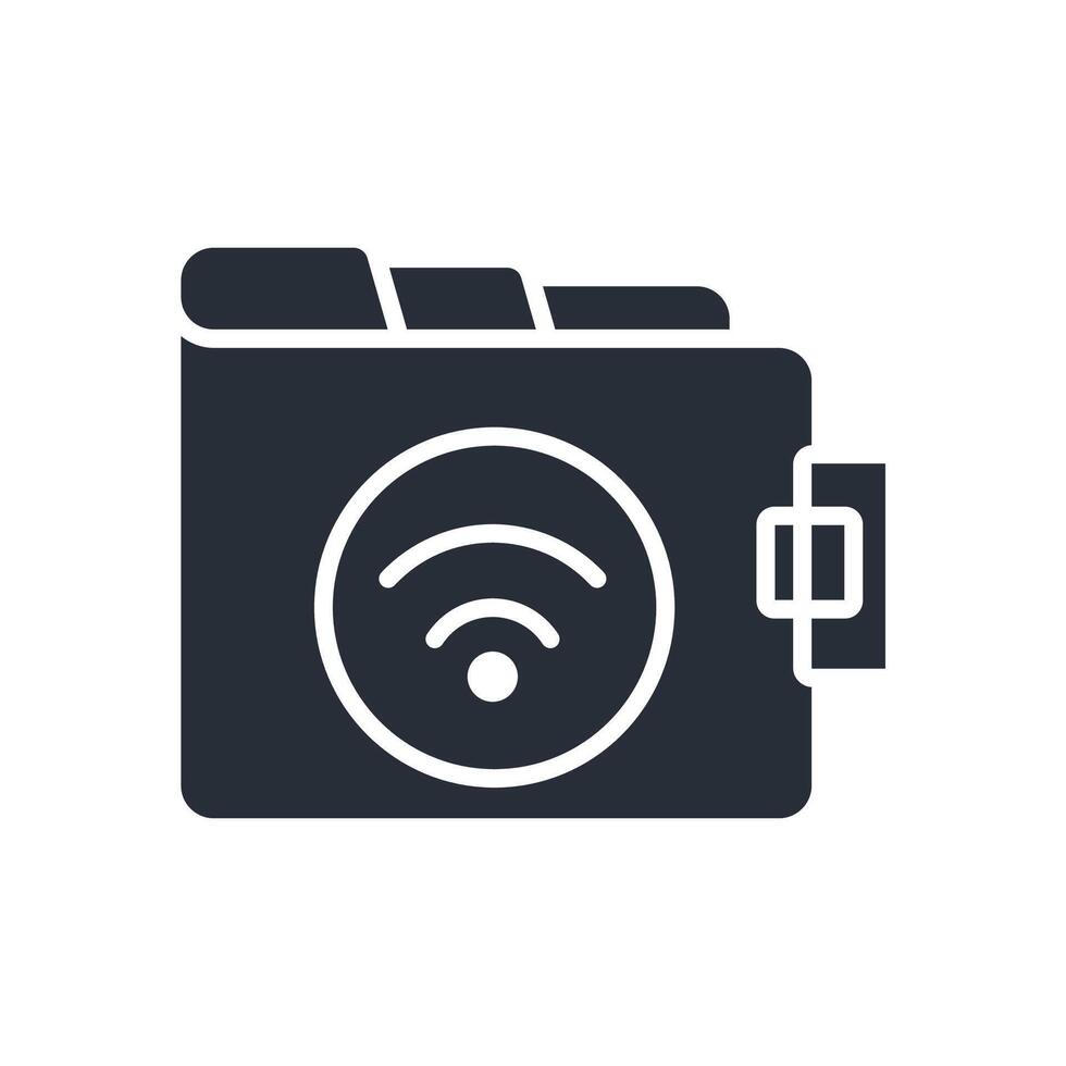 connect and wallet icon flat vector