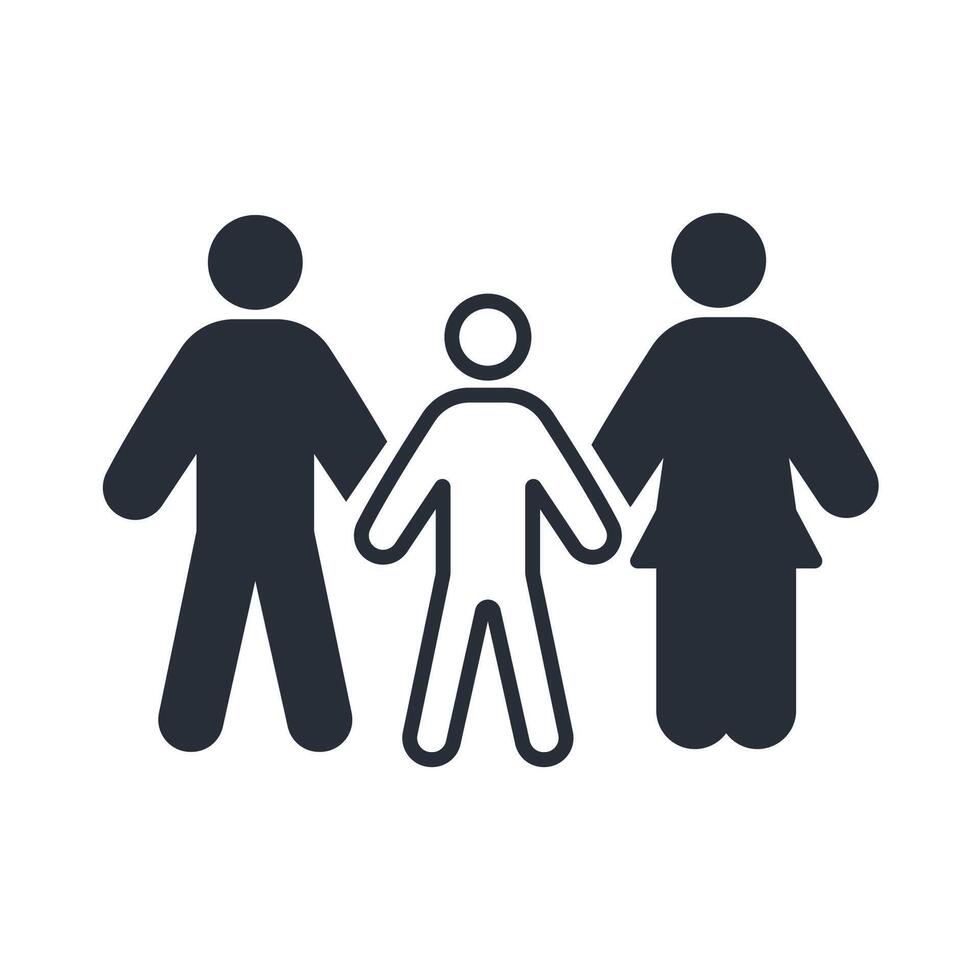family icon flat vector
